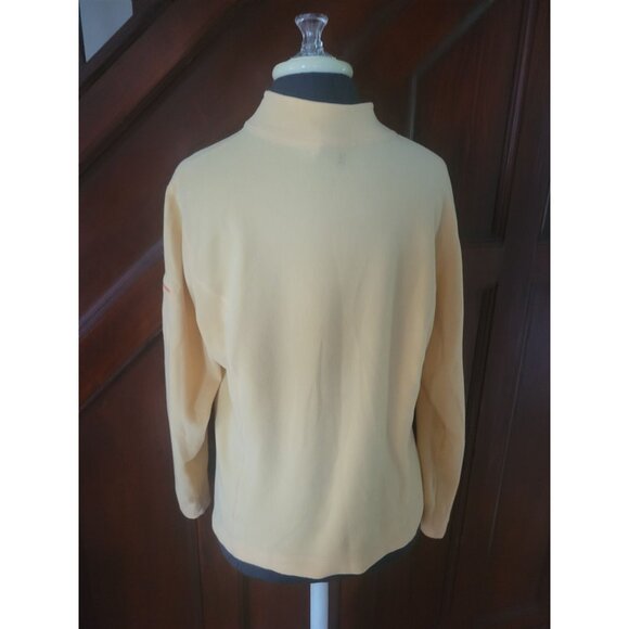 L.L. Bean Womens Yellow Full-Zip Fleece Jacket W/ Pockets Size L - Picture 3 of 9